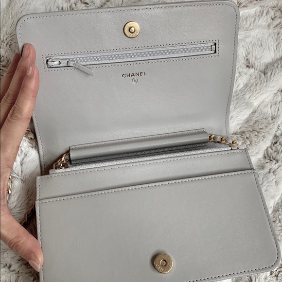 Chanel gray caviar boy wallet on chain woc - Picture 5 of 8